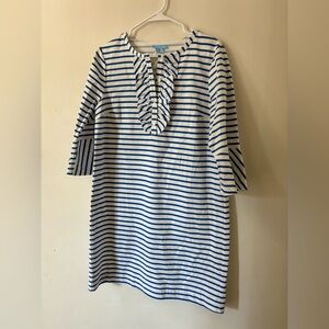 Draper James sailor stripe ruffle shift dress - NWT - size 10 - cotton blend